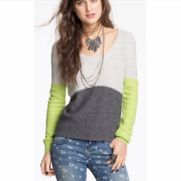 Free People Tops - Free People Beach open neck color block knit top / sweater, size M